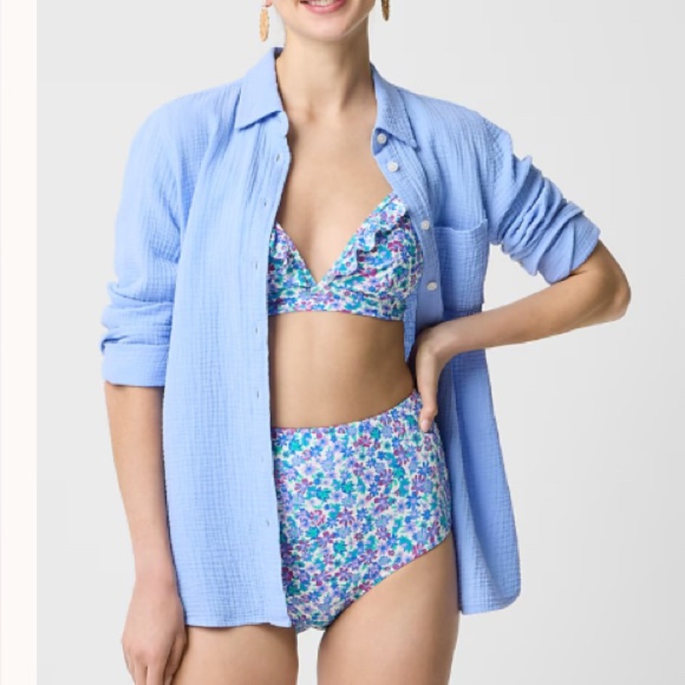 J.Crew Printed High Waisted Bikini Bottoms, new with tags, XS, floral, swim